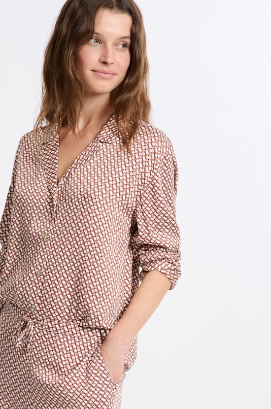 Chemise de pyjama à motifs;${refinementColor}