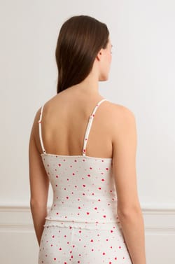 Cotton Pointelle Camisole With Heart Pattern;${refinementColor}