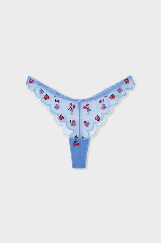 Tanga in bedrukte tule;${refinementColor}