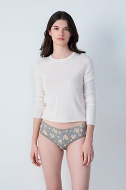 Shorty estampado con detalles de encaje;${refinementColor}
