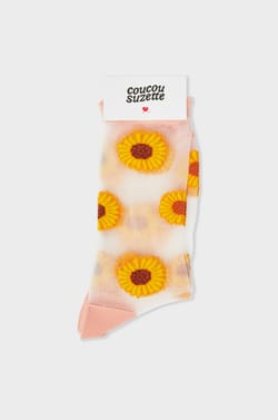 Chaussettes transparentes &agrave; motifs fleurs Coucou Suzette;${refinementColor}
