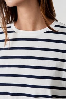 T-shirt met korte mouwen, marinestijl;${refinementColor}