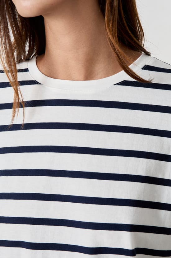 Short-sleeved Breton stripe T-shirt;${refinementColor}