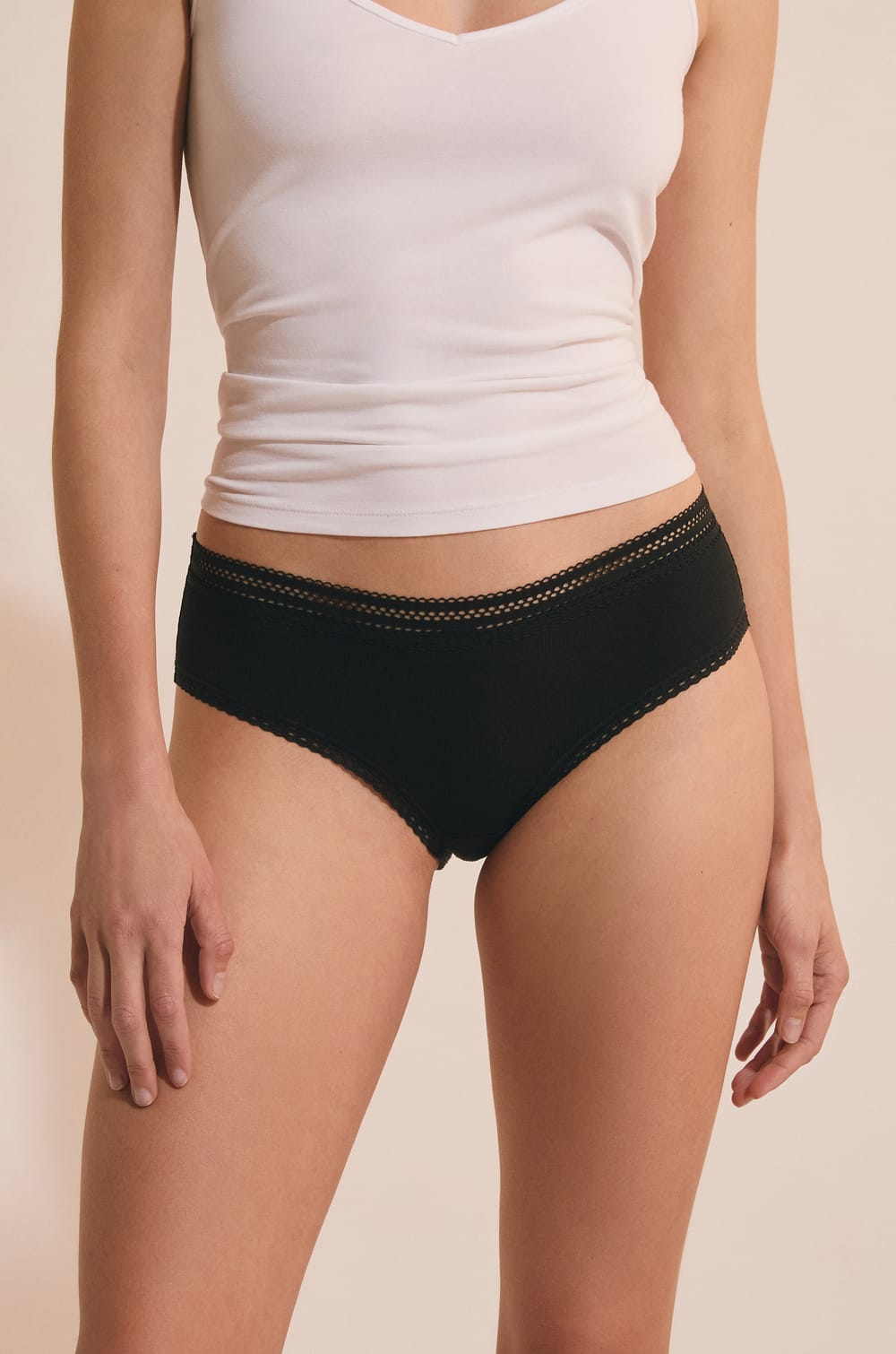 Microfibre Boyshort with Lace Details;${refinementColor}