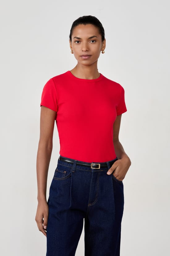 Short-sleeved cotton T-shirt;${refinementColor}
