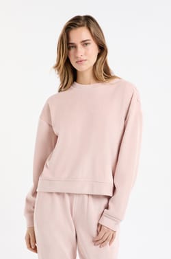 Round Neck Pajama Sweatshirt;${refinementColor}