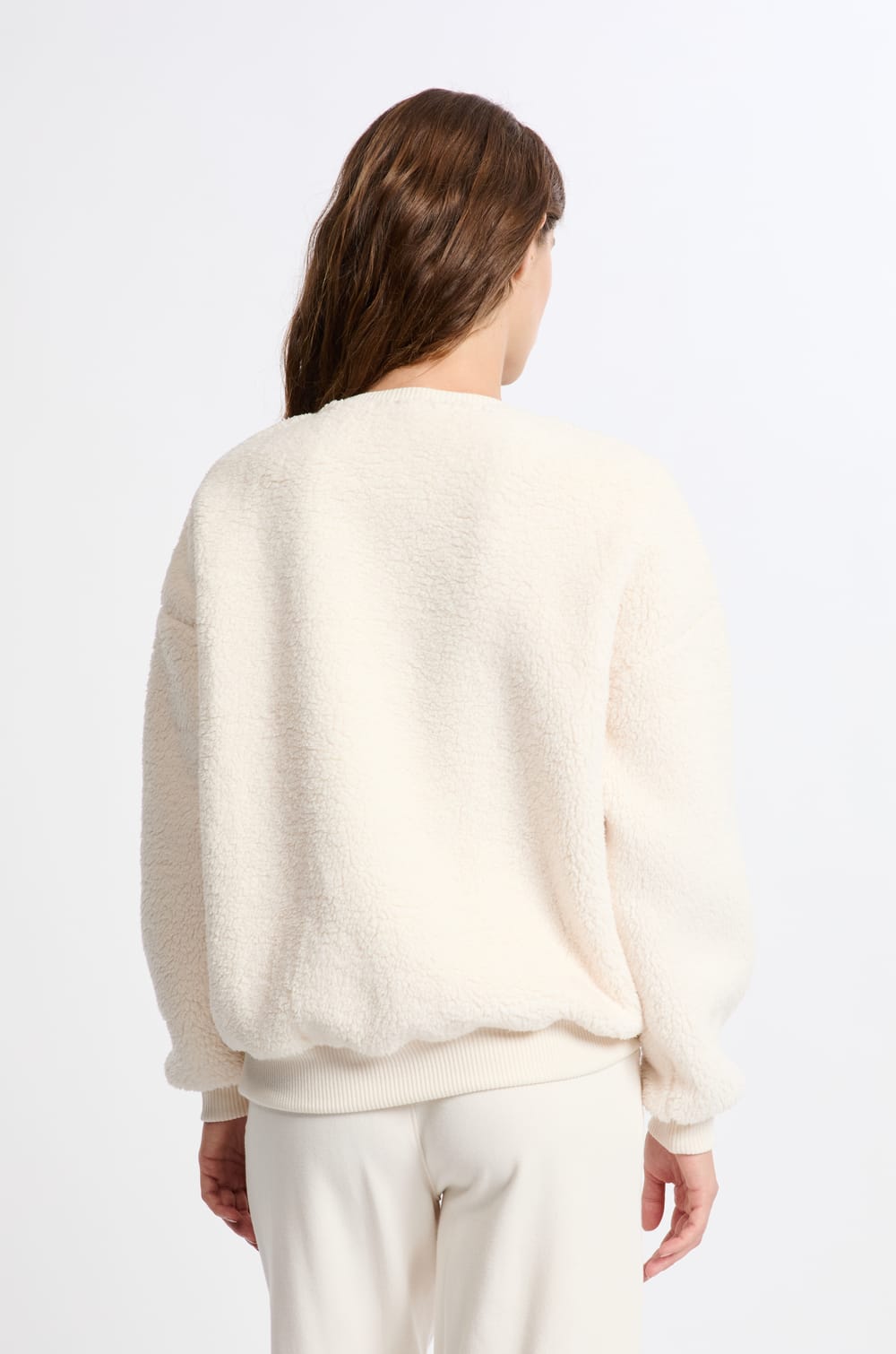 Sweatshirt avec motif chien effet polaire;${refinementColor}
