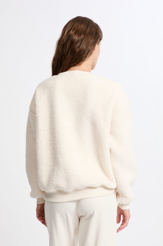 Sweatshirt avec motif chien effet polaire;${refinementColor}