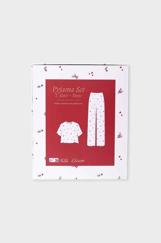 Pyjama 2 pièces à motifs en coton;${refinementColor}