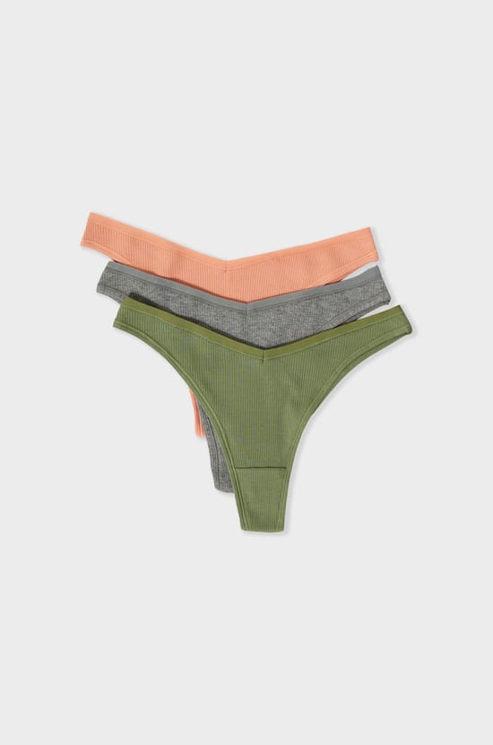 Pack de 3 tangas de algodón;${refinementColor}