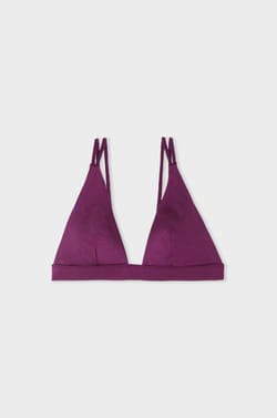 Triangle Bikini Top with Double Straps;${refinementColor}
