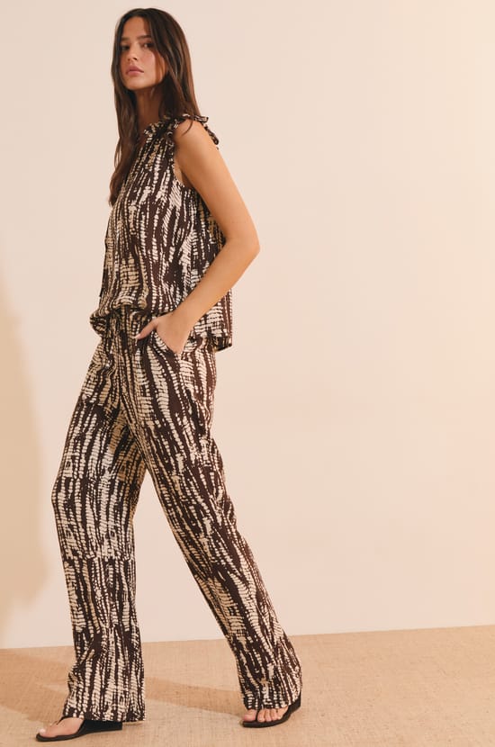 Pantalon &agrave; motifs;${refinementColor}