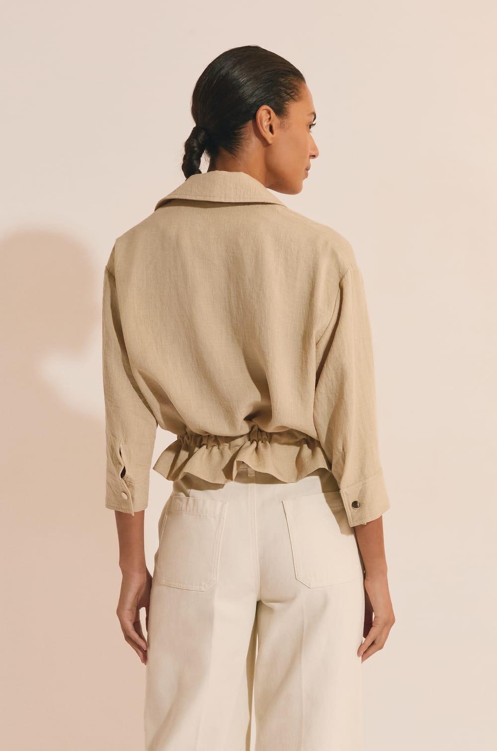 Casual Jacket with Silver Button Details;${refinementColor}