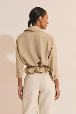 Casual Jacket with Silver Button Details;${refinementColor}