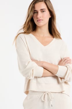 V-neck Pyjama Sweatshirt;${refinementColor}