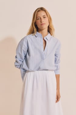 Chemise &agrave; rayures avec coton;${refinementColor}