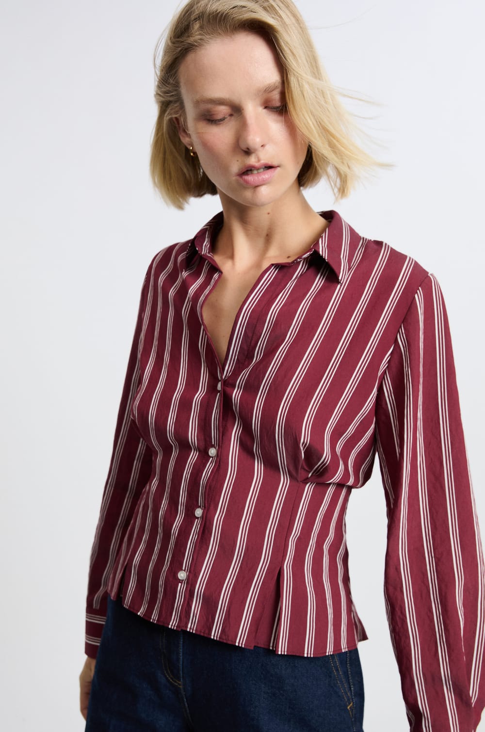 Chemise &agrave; rayures;${refinementColor}