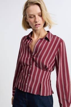 Chemise &agrave; rayures;${refinementColor}