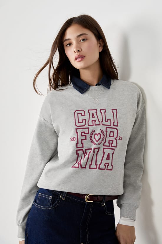 Cotton "California" Sweatshirt;${refinementColor}