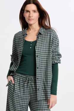 Chemise de pyjama &agrave; carreaux;${refinementColor}