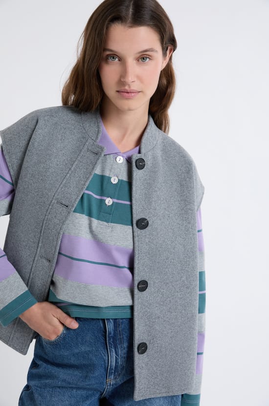 Veste sans manches avec laine;${refinementColor}