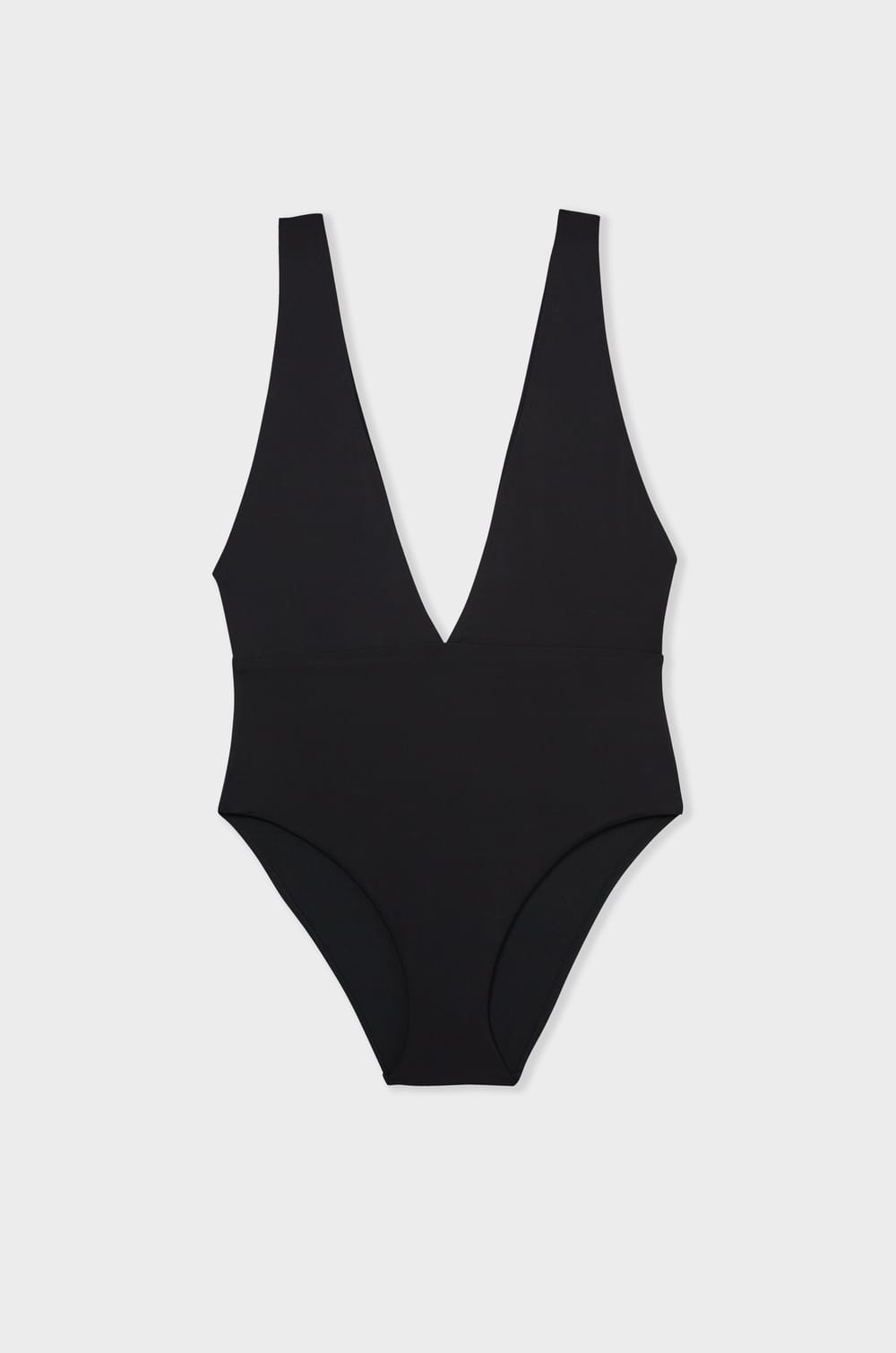 One-piece swimsuit with plunge neckline;${refinementColor}