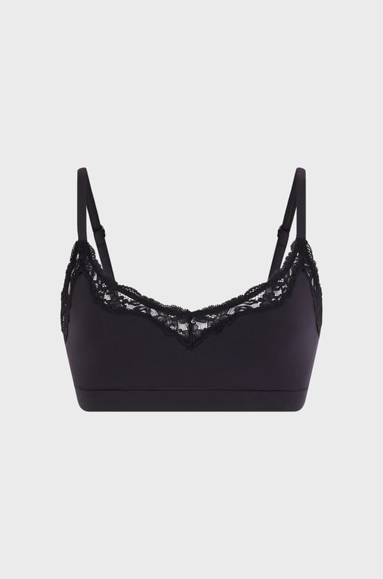 Bralette in Microfiber and Lace;${refinementColor}
