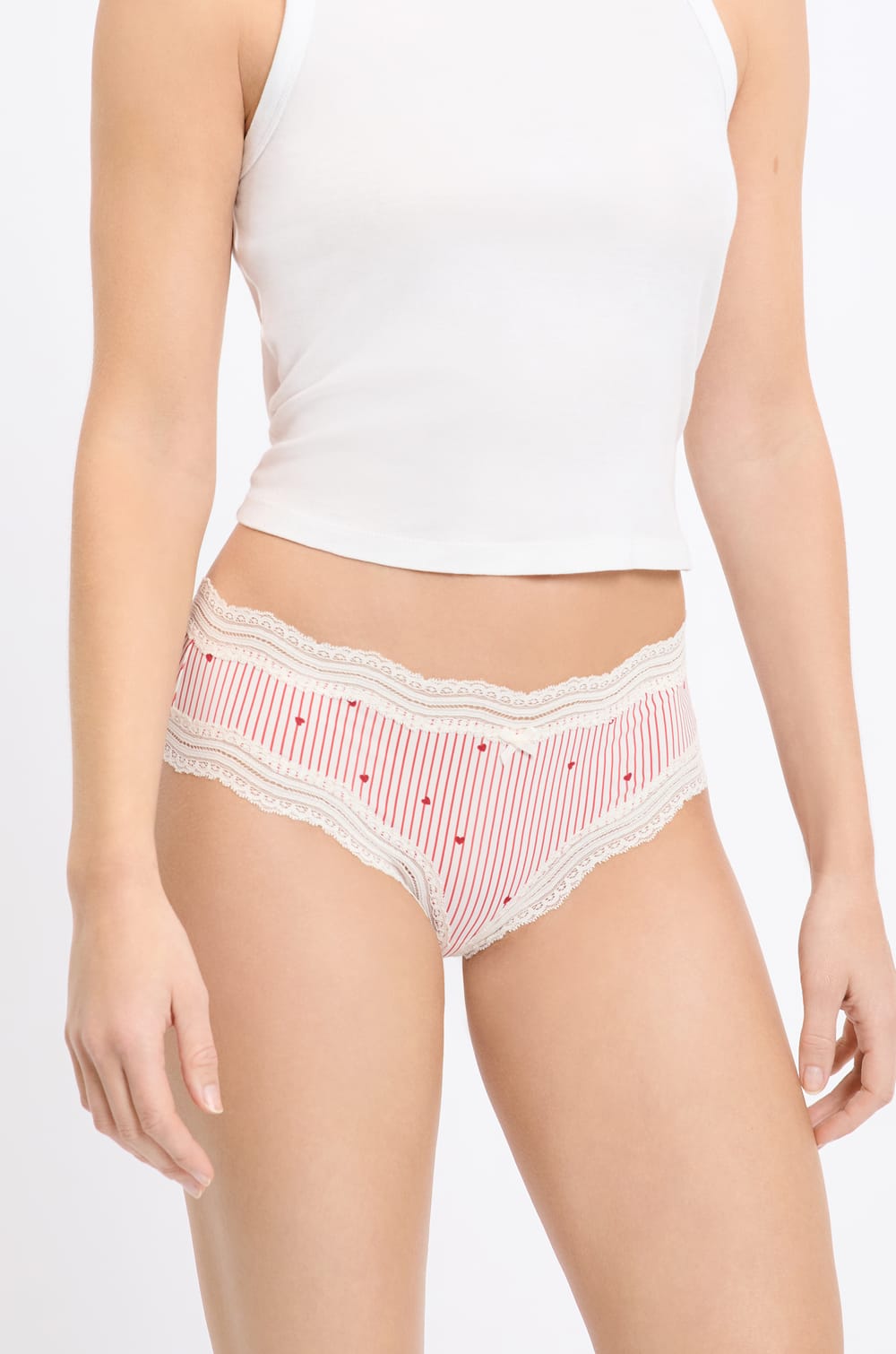 Boyshort with Lace Trim in Microfiber;${refinementColor}