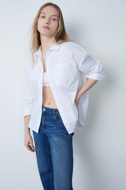 Lemon Embroidery Shirt;${refinementColor}