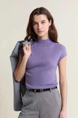 Pull sans manches col montant;${refinementColor}