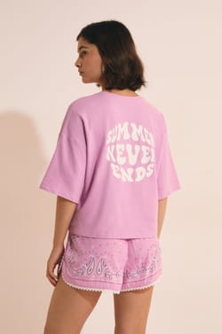 T-shirt de pyjama manches courtes en coton;${refinementColor}