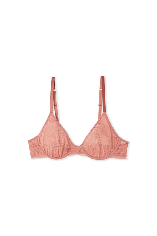 Soutien-gorge coques fines en dentelle;${refinementColor}