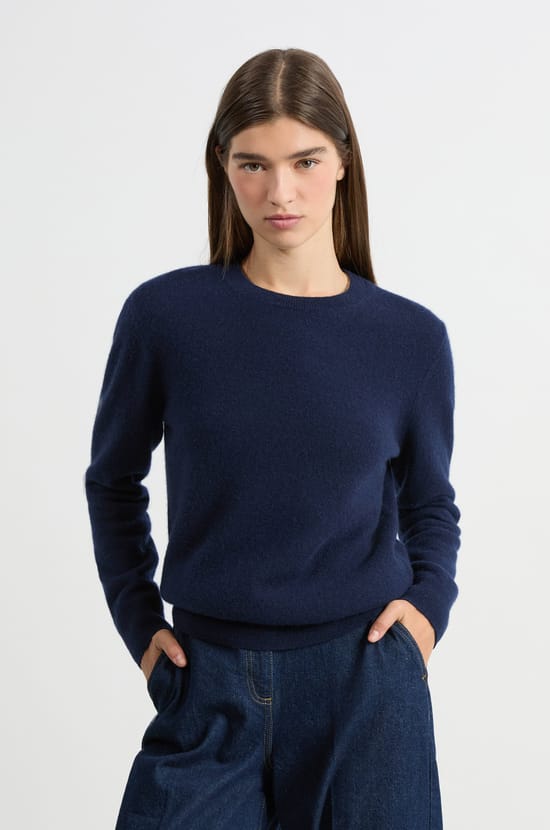 Pull col rond en cachemire;${refinementColor}