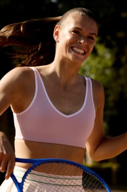 V-neck Sports Bra - Medium Support;${refinementColor}