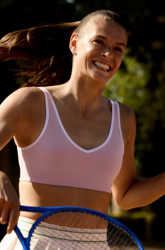 V-neck Sports Bra - Medium Support;${refinementColor}