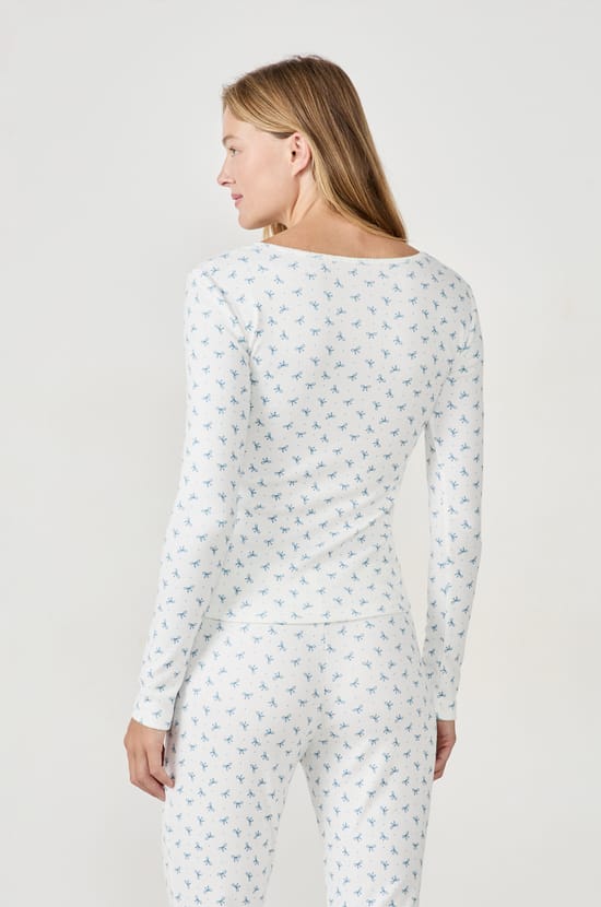 T-shirt de pyjama avec imprimé nœuds;${refinementColor}