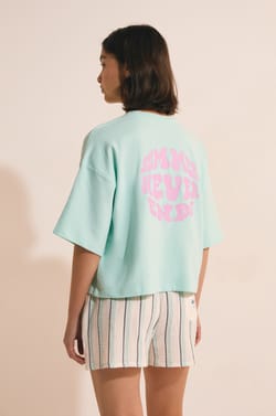 T-shirt de pyjama manches courtes en coton;${refinementColor}