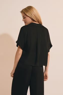 Satin Short-Sleeved Shirt;${refinementColor}