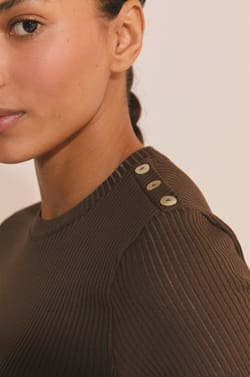 Ribbed Cotton T-shirt;${refinementColor}