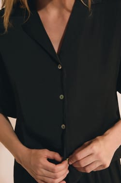 Satin Short-Sleeved Shirt;${refinementColor}