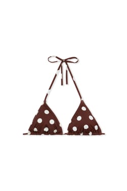 Haut de maillot de bain triangle &agrave; pois;${refinementColor}