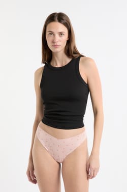 Seamless Microfibre Tanga with Patterns;${refinementColor}