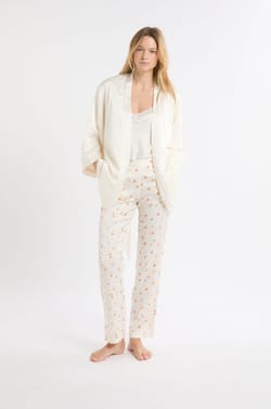 Ensemble de pyjama 3 pièces en satin;${refinementColor}