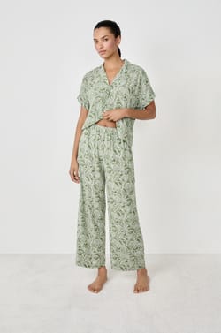 Printed Pajama Pants;${refinementColor}