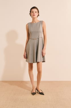 Robe courte avec d&eacute;tail dor&eacute; en coton;${refinementColor}