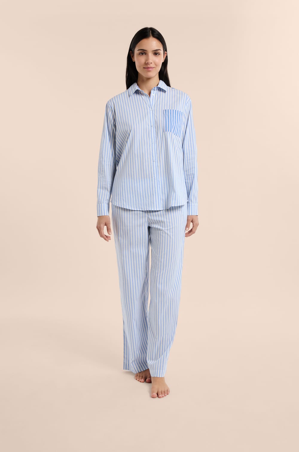 Striped Pyjama Shirt;${refinementColor}
