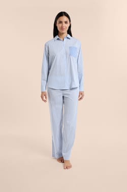 Striped Pyjama Shirt;${refinementColor}