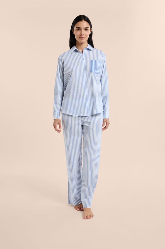 Striped Pyjama Shirt;${refinementColor}