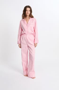 Patterned Cotton Pajama Shirt;${refinementColor}