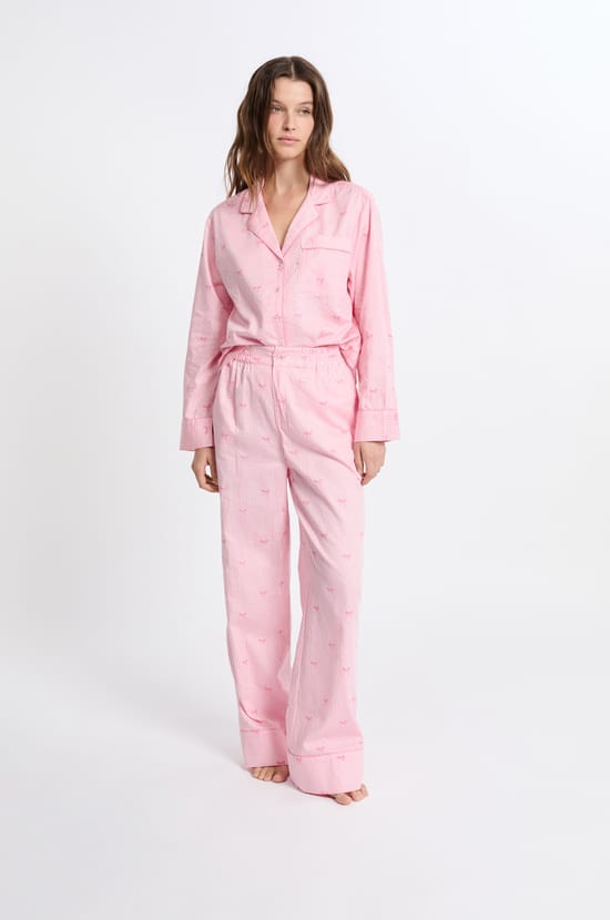 Chemise de pyjama en coton à motifs;${refinementColor}